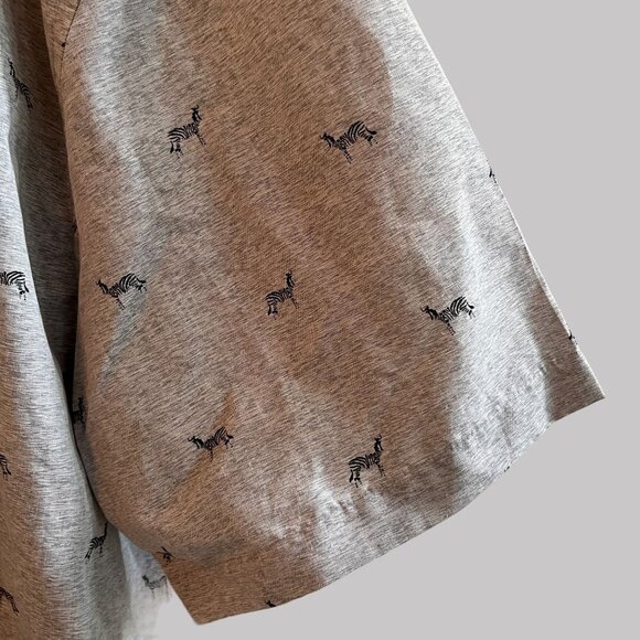 Visive Shirt Mens 3XL Gray Zebra All Over Print Button Down Short Sleeve - Picture 7 of 11